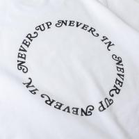NEVER UP,NEVER IN ROUND DESIGN GOLF CREWNECK White