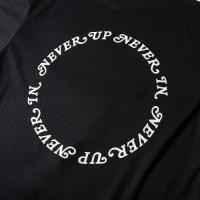 NEVER UP,NEVER IN ROUND DESIGN L/S MOC TEE Black