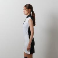 BASIC COMBINATION N/S POLO ONE-PIECE WHITE×BLACK