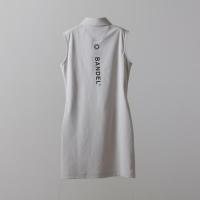 BASIC COMBINATION N/S POLO ONE-PIECE WHITE×GRAY