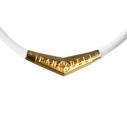 BANDEL Titanium Rubber Necklace White×Gold