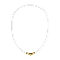 BANDEL Titanium Rubber Necklace White×Gold