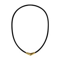 BANDEL Titanium Rubber Necklace Black×Gold