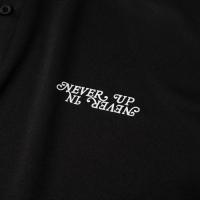 NEVER UP,NEVER IN SYMMETRIC LOGO SMOOTH POLO Black