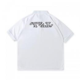 NEVER UP,NEVER IN SYMMETRIC LOGO SMOOTH POLO White