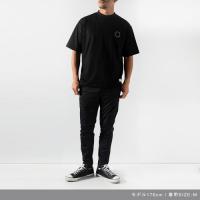 NEVER UP,NEVER IN ROUND DESIGN S/S MOC TEE Black
