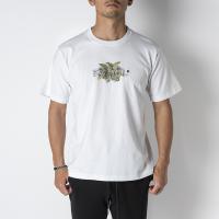 Short Sleeve T Botanical Enbroidery Logo White