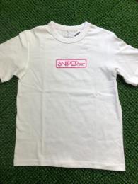 SNIPER TシャツBOXロゴ【WHITE】 Pink×Pink (XSサイズ)