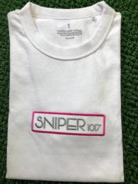 SNIPER TシャツBOXロゴ【WHITE】 Pink×Silver (Sサイズ)