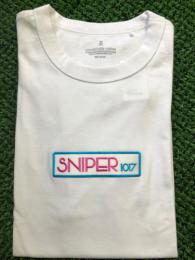 SNIPER TシャツBOXロゴ【WHITE】 Blue×Pink (XLサイズ)