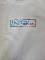 SNIPER Tシャツ刺繍BOXロゴ【WHITE】 Silver×Blue (XLサイズ)