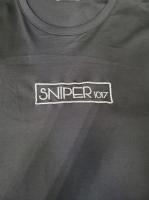 SNIPER Tシャツ刺繍BOXロゴ【BLACK】 Silver×Silver (Lサイズ)