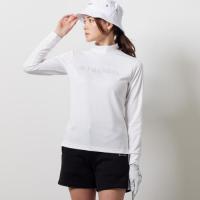 WOMENS BICOLOR L/S MOCK T SHIRTS　ALL WHITE